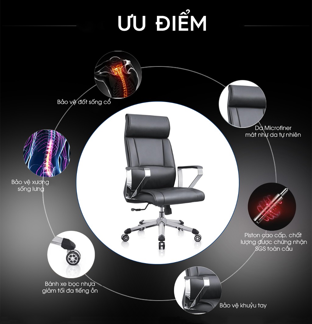 Ghế giám đốc chất liệu da